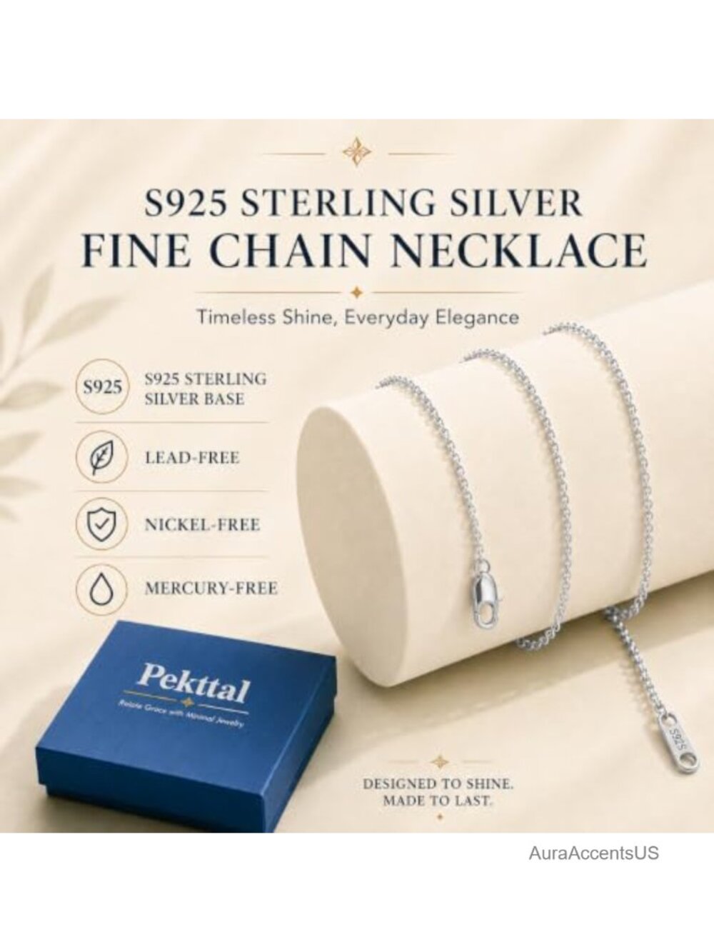18k Gold Plated 925 Sterling Silver Chain Necklace for Women Dainty Thin Sturdy - Picture 4 of 6